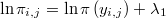  \ln\pi_{i,j}=\ln\pi\left(y_{i,j}\right)+\lambda_1 