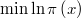  \min \ln \pi \left( x \right) 