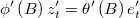 \phi'\left(B\right) z'_t = \theta'\left(B\right) e'_t $$