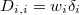  D_{i,i} = w_i \delta_i