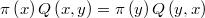  \pi\left(x\right) Q\left(x,y\right) = \pi\left(y\right) Q\left(y,x\right) 